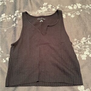 American Eagle Outfitters Black Ribbed Cut Out Tank Top Size Medium